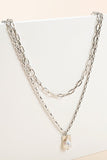 Fresh Water Pearl Necklace - Rhodium - Olive & Sage Boutique