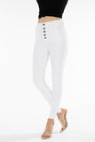 KanCan High Rise Jeans Raw Cuffs - White - Olive & Sage Boutique