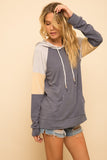 Color Block Hoodie - Navy/Yellow - Olive & Sage Boutique