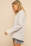 French Terry Sweatshirt Top - Striped - Olive & Sage Boutique