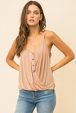 Button Down Bottom Twisted Tank - Olive & Sage Boutique