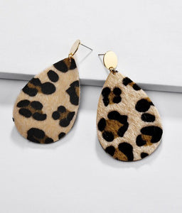 Leopard PU Leather Earrings - Olive & Sage Boutique