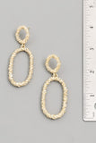 Textured Oval Hoop Drop Earrings - Olive & Sage Boutique