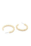 Textured Open Hoop Earrings - Gold - Olive & Sage Boutique