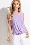 Knit Tank with Front Knot - Lilac - Olive & Sage Boutique