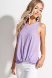 Knit Tank with Front Knot - Lilac - Olive & Sage Boutique