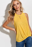 Knit Tank with Front Knot - Sunflower - Olive & Sage Boutique