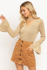 Bell Sleeve Textured Knit Top - Olive & Sage Boutique