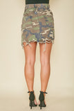 Camouflage Printed Denim Skirt - Olive & Sage Boutique