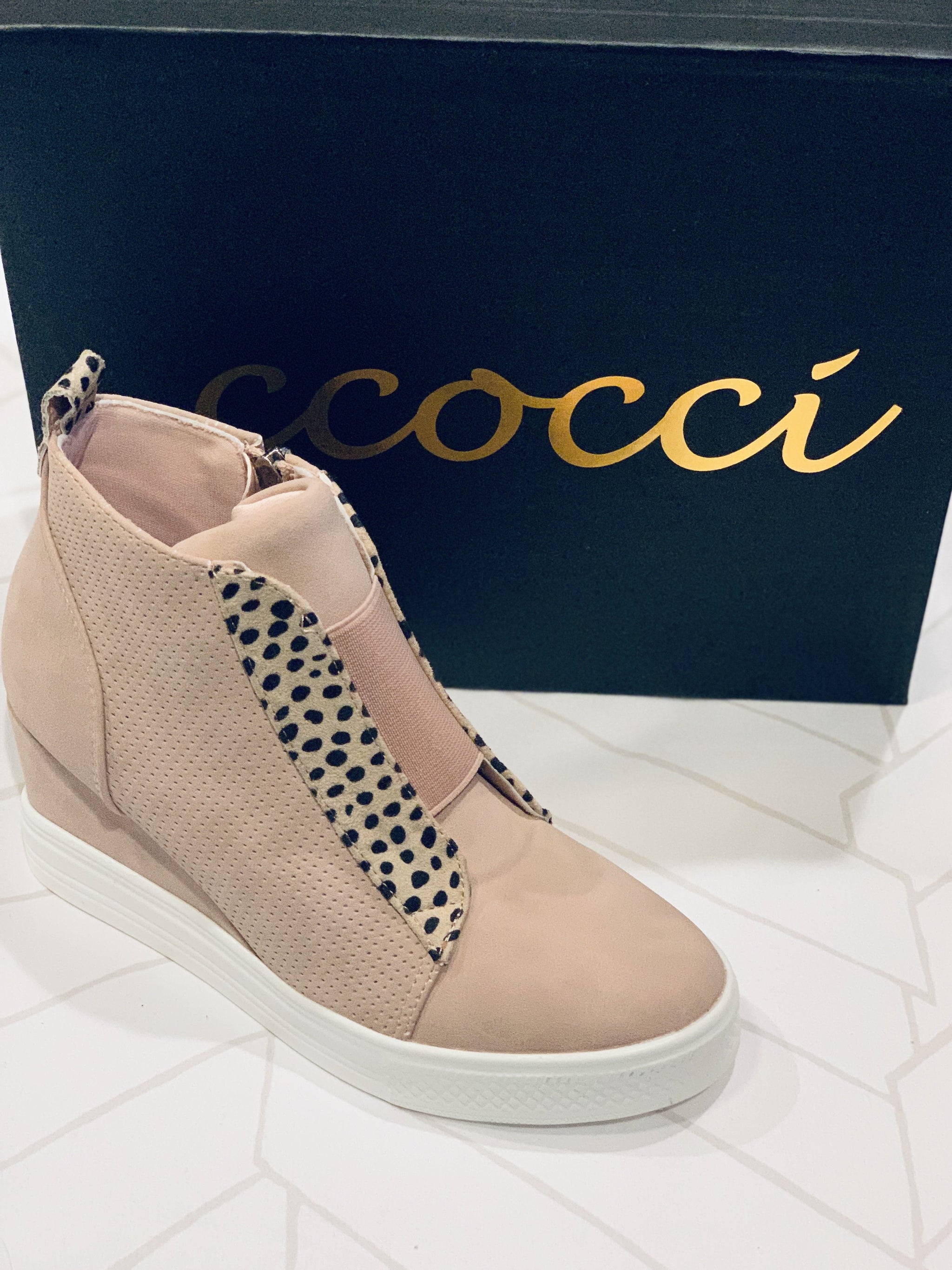 Leopard Print Ccocci Zoey Wedge Sneakers Top Zoey Wedge Sneaker