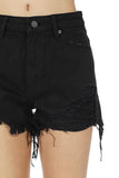 KanCan Destroyed Shorts - Black - Olive & Sage Boutique