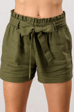 Linen Paperbag Shorts - Olive - Olive & Sage Boutique