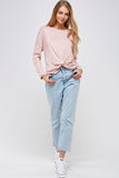 Long Sleeve Front Knot Top - Dusty Pink - Olive & Sage Boutique