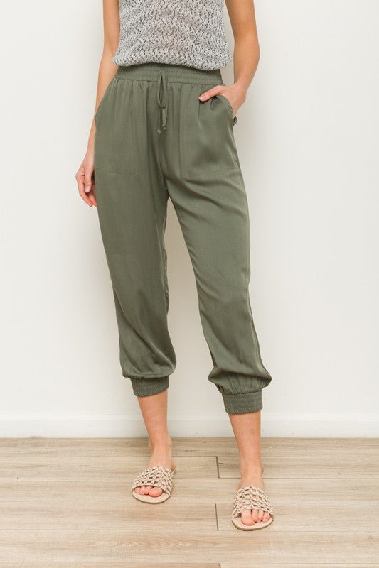 Amazon.com: CUPSHE Women's Olive Smocked Pocket Joggers Pants with  High-Rise Waist : Clothing, Shoes & Jewelry