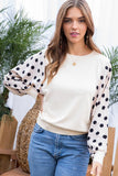 Polka Dot Bubble Sleeve Top - Olive & Sage Boutique