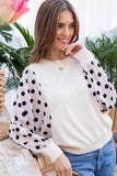 Polka Dot Bubble Sleeve Top - Olive & Sage Boutique