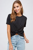 Solid Twisted Knot Tee - Black - Olive & Sage Boutique