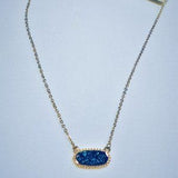 Colored Druzy Necklace - Midnight Blue - Olive & Sage Boutique
